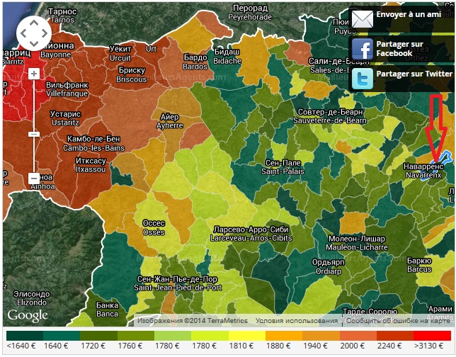карта французской аквитании с ценами на недвижимость